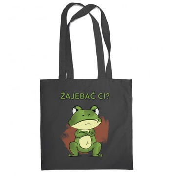 TORBA BAWEŁNA NA ZAKUPY Z NADRUKIEM PREZENT ŻABA