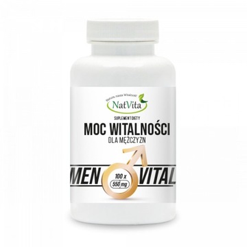 MOC WITALNOŚCI MAX dla Mężczyzn Ekstrakt Ashwagandha Maca 100 Kaps NatVita
