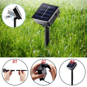 GIRLANDA OGRODOWA SOLARNA | LAMPKI SOLARNE PSZCZOŁY BIAŁY CIEPŁY 5M ZESTAW