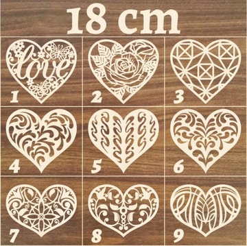 Serce ażurowe drewniane dekor decoupage 18cm