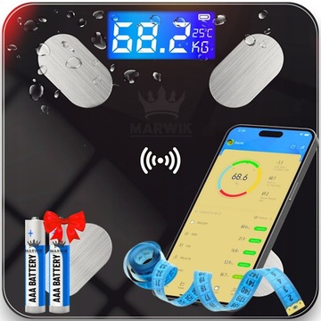 АНАЛИТИЧЕСКИЕ ВЕСЫ ДЛЯ ВАННОЙ ТОНКИЕ 180 КГ SMART+ 25в1 BLUETOOTH ANDROID/iOs