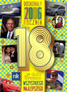 Kartka na 18 urodziny dla urodzonych w 2006r Prezent na osiemnastkę V103