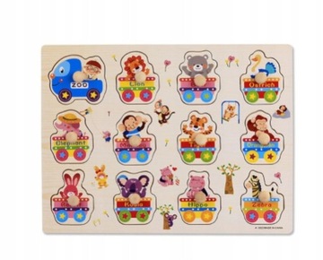 Montessori drewniane puzzle Hand Grab deski