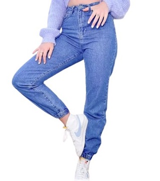 MISSGUIDED NOWE SPODNIE JEANSOWE MOM JOGERSY DLA WYSOKIEJ MOM 42