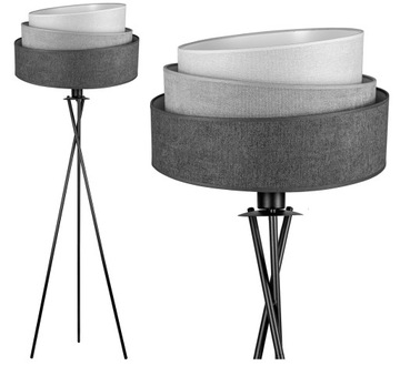 LAMPA STOJĄCA PODŁOGOWA TRÓJNÓG ABAŻUR 45CM LED