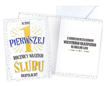 Kartka na Pierwszą Rocznicę Ślubu z życzeniami V77
