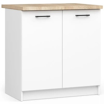 Szafka do kuchni stojąca z blatem 80cm biała drzwi