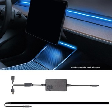 Светодиодный музыкальный режим в салоне автомобиля, управление через приложение RGB, автомобиль с 1 световой полосой