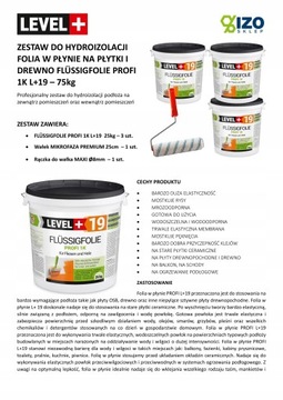Folia w płynie 75kg Na Balkon Taras OSB L+19 + Wałek malarski