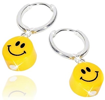 СЕРЕБРЯНЫЕ СЕРЬГИ-СМАЙЛКИ EMOJI АНГЛИЙСКАЯ УЛЫБКА