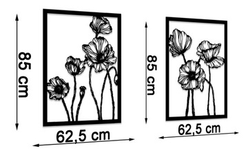Ажурная картина Настенное украшение Панно Маки Диптих