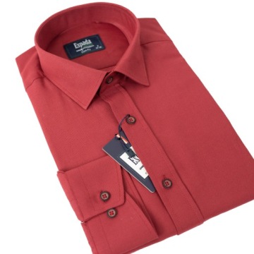 Koszula męska elegancka CASUAL SLIM CZERWONA L