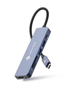NOVOO koncentrator USB C, adapter 5 w 1