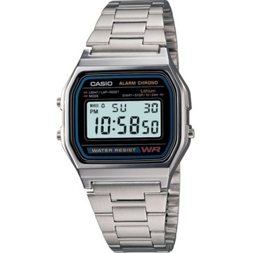 Zegarek Męski Retro Vintage Kolor Srebny CASIO A158WA-1DF Unisex + BOX