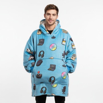 Толстовка с капюшоном, толстая толстовка-одеяло большого размера, пушистый размер XXL, мужская для мальчиков и мужчин