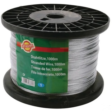 PASTUCH LINKA STALOWA PLECIONA 1,5 MM 1000 METRÓW