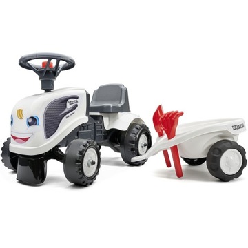 FALK RIDE ON PUSH TRACTOR С ПРИЦЕПОМ BABY VALTRA WHITE С 12 МЕСЯЦЕВ