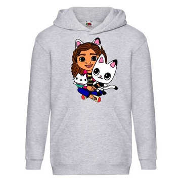 BLUZA KOCI DOMEK GABI Z KAPTUREM 128 cm 7-8 LAT