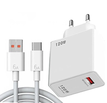 Szybka ładowarka USB GaN 120W do Xiaomi Realme z Quick Charge 5.0 + kabel