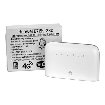 Huawei B715 Domowy Biurowy Router WiFi 4G LTE na kartę bez simlocka Bridge