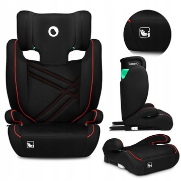 LIONELO FOTELIK SAMOCHODOWY HUGO I-SIZE ISOFIX PODSTAWKA SPORTY BLACK RED