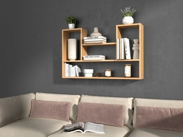 BORYS 4P НАСТЕННЫЕ КНИЖНЫЕ ПОЛКИ, ДУБ ARTISAN