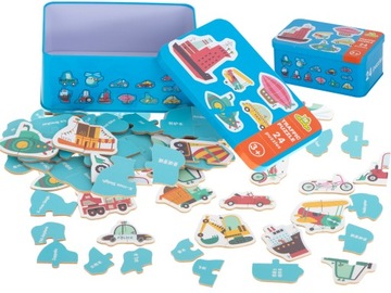 UKŁADANKA Puzzle w puszce pojazdy 24 puzzle