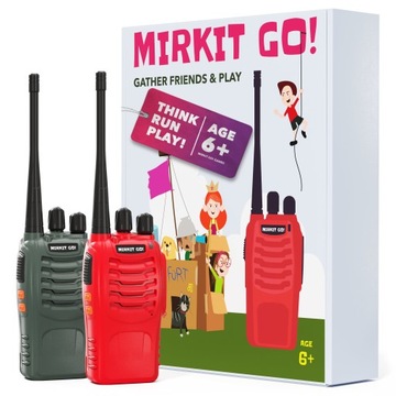 MIRKIT GO! Gra : 2 x krótkofalówki BF-888s dla dzieci i 4 gry podwórkowe