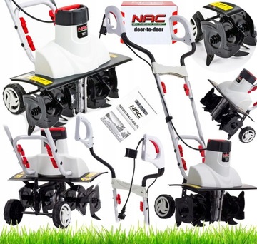 Мощный электрический культиватор 1500 Вт NAC, глубина удара 45 см, глубина 22 см.