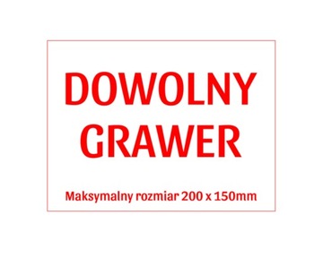 BIAŁA grawerowana tabliczka czerwony GRAWER dowolny tekst max. 20x15cm