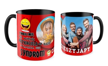 FOTO Kubek czarny PRZYJAŹŃ Twoje imię KREATOR