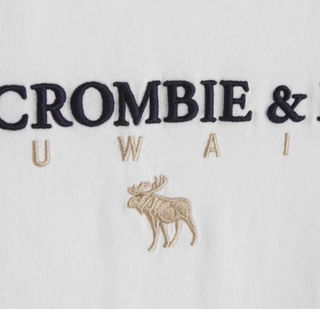 t-shirt Abercrombie&Fitch koszulka L premium biała