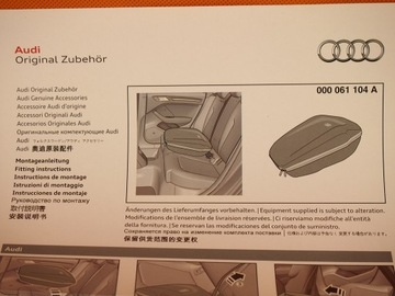 AUDI Torba Na Kanapę Tylną Organizer ORYGINAŁ NOWA 000061104A