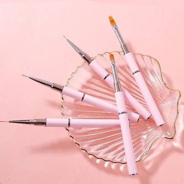 ДВУХСТОРОННЯЯ АКРИЛОВАЯ ГЕЛЕВАЯ КИСТОЧКА для дизайна ногтей «кошачий язычок»