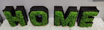 HOME 3D надпись, мох стоячий, ширина до 90 см, высота 21,5 см