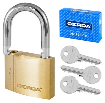 Kłódka mosiężna GERDA KMZ5010A S50 BRASS LINE