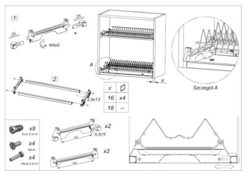Сушилка для посуды, двухуровневая, 700мм, ХРОМ