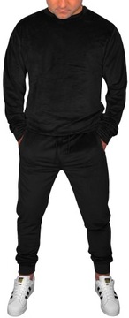 KOMPLET WELUROWY MĘSKI DRESOWY DRES SPODNIE+BLUZA