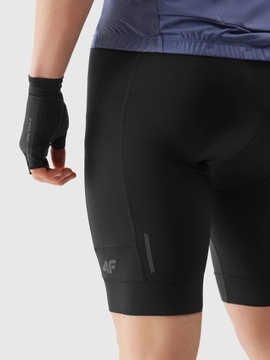 4F ВЕЛОСИПЕДНЫЕ ШОРТЫ МУЖСКИЕ С ГЕЛЕВОЙ ПОДКЛАДКОЙ, ЧЕРНЫЕ, фильтр UPF 50, SS24
