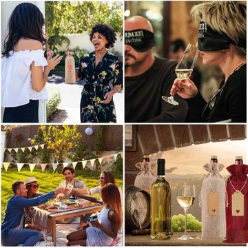 ДЖУТОВЫЕ МЕШКИ ДЛЯ ВИНА ПОДАРОЧНЫЕ СУМКИ ДЛЯ ВИНА С ОТДЕЛКОЙ СУМКИ НА СТРУЯХ