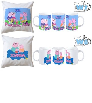 КРУЖКА + ПОДУШКА «СВИНКА ПЕППА» + НАБОР «ВАШЕ ИМЯ»