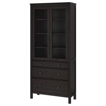IKEA HEMNES Witryna 3 szuflady czarnybrąz 90x197cm