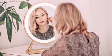 Humanas Podświetlane Lustro Do Makijażu Złote