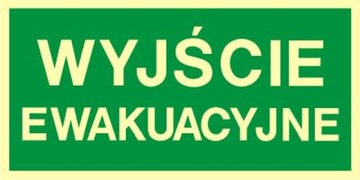 Znak tabliczka PCV Wyjście Ewakuacyjne 20x40 cm