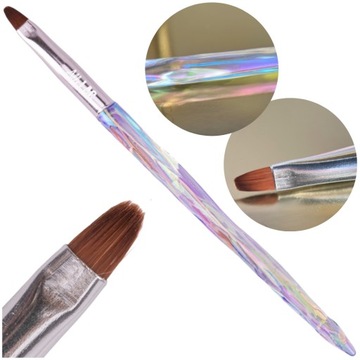 Pędzelek do żelu 6 unicorn owalny 8mm SEOL