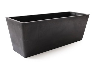 PROSTOKĄTNA CZARNA DONICA Z KOMPOZYTU 45x16x16h cm