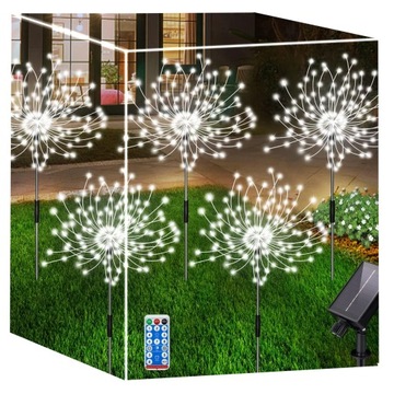 4SZT LAMPKI SOLARNE OGRODOWE DMUCHAWCE FAJERWERKI OZDOBA 480 LED+PILOT