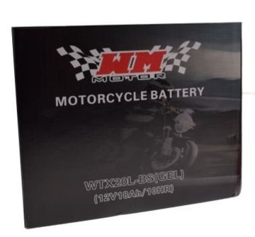 AKUMULATOR WTX20L-BS YTX20L-BS ŻELOWY12 VOL 18 Ah MOTOCYKL SKUTER QUAD