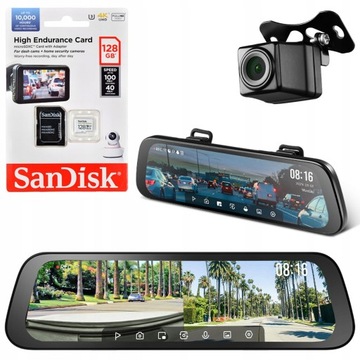 70mai S500 Wideorejestrator lusterko + samochodowa kamera cofania + 128GB