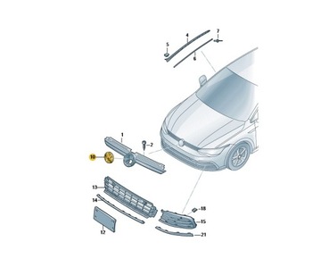 ZNAKY VW GOLF VIII POLO ARTEON ČERNÁ CHRÓM ORIGINÁLNÍ OE